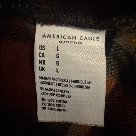American Eagle women’s oversized vintage distressed‎ flannel size large - Picture 5 of 13